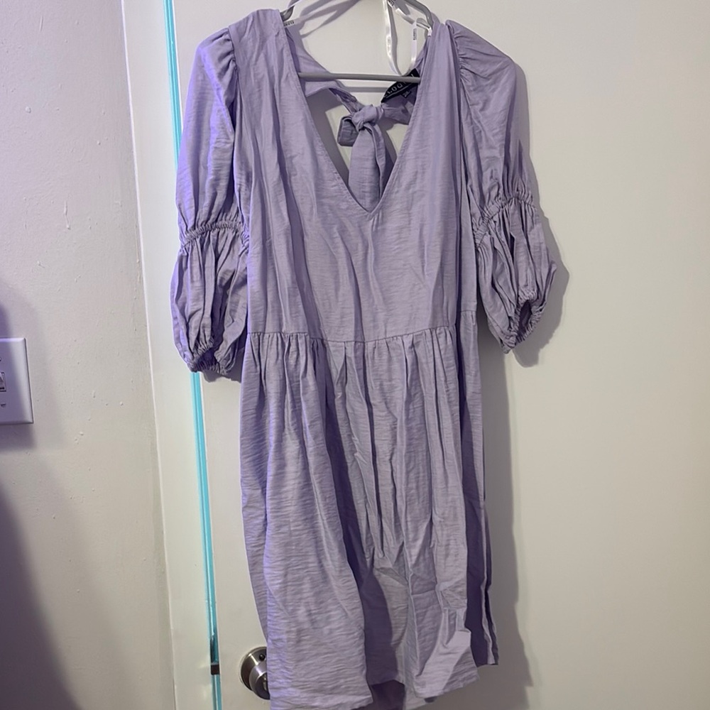 063 - Eloquii Lavender Puff Sleeve Dress